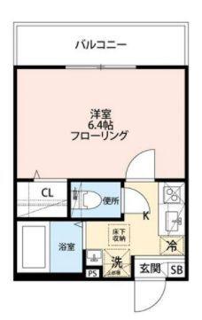 グランクオール都立家政(1K/2階)の間取り写真