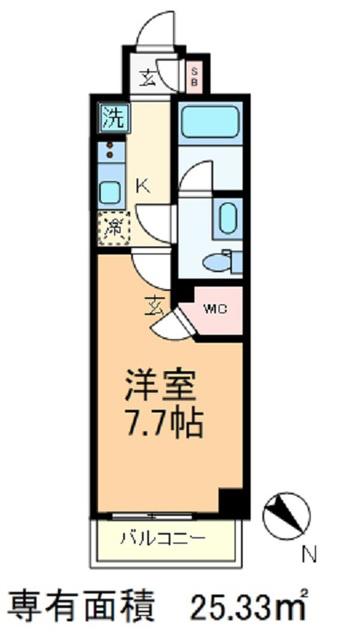 S-RESIDENCE王子TERCERA(1K/5階)の間取り写真