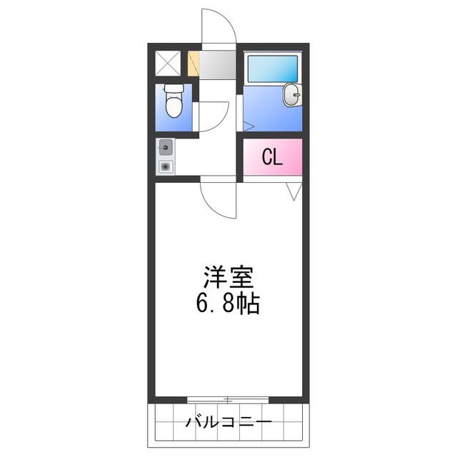 メゾンド二色浜(1K/2階)の間取り写真