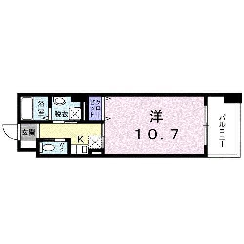 クレメント タカラ(1K/3階)の間取り写真