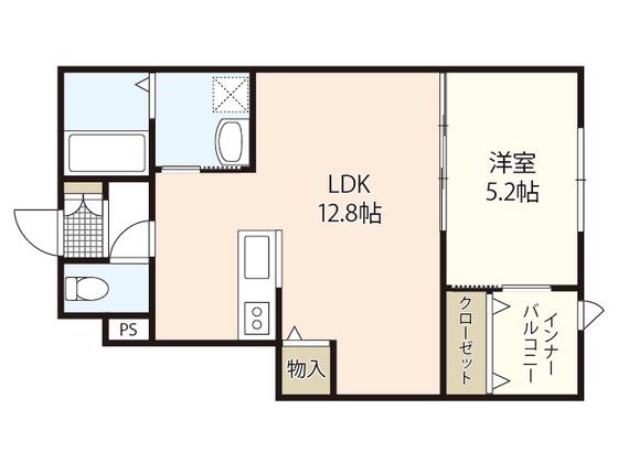 ボン・クレー和木(1SLDK/1階)の間取り写真