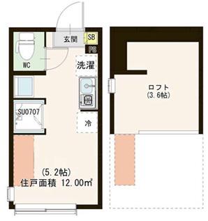 KOSEI MASION松が丘(ワンルーム/1階)の間取り写真