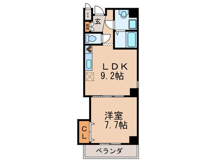 リバーサイド日本橋(1LDK/7階)の間取り写真