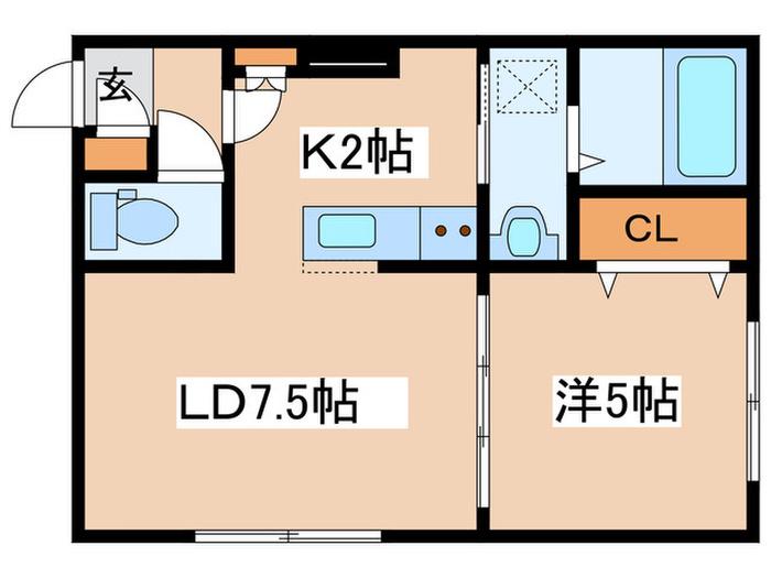 DAYS山鼻(1LDK/3階)の間取り写真