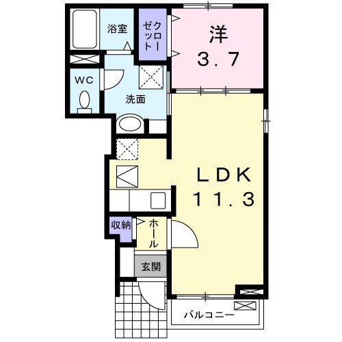 サンレジデンス(1LDK/1階)の間取り写真