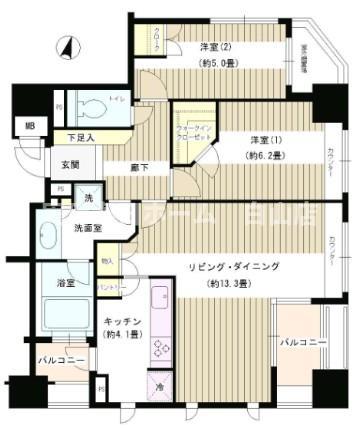 パークホームズ文京白山(2LDK/12階)の間取り写真