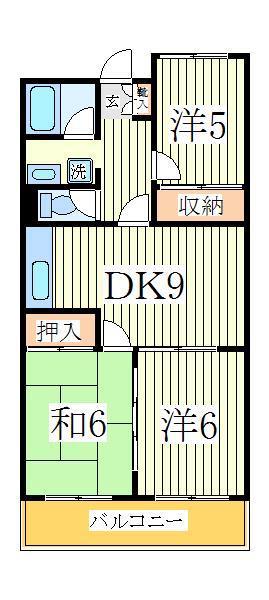 グランドルーシス(3DK/6階)の間取り写真
