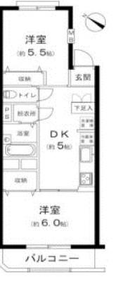 市ヶ谷ローヤルコーポ(2DK/3階)の間取り写真