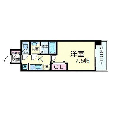 プレサンス松屋町駅前デュオ(1K/2階)の間取り写真