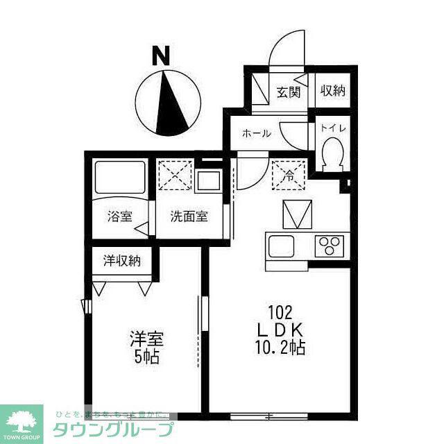 GUTEN FROH(1LDK/1階)の間取り写真