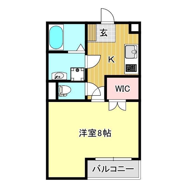  グレイスコート泉町(1K/2階)の間取り写真