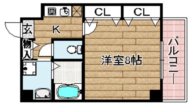 プレステージ1ST(1K/2階)の間取り写真