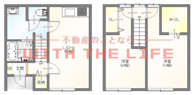 IKKA本町 B棟(2LDK/1階)の間取り写真