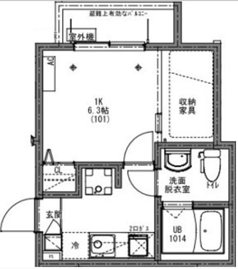 KEIAI RESIDENC 西浦和(1K/3階)の間取り写真