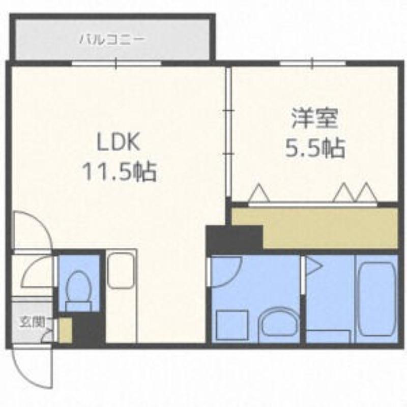 ローワン(1LDK/4階)の間取り写真