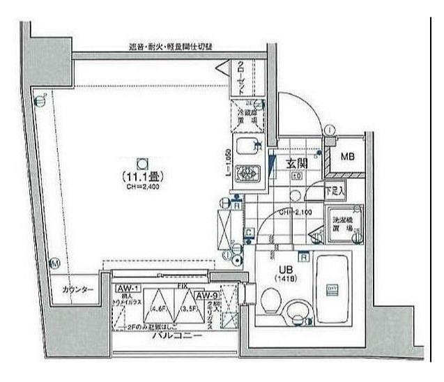 日神デュオステージ笹塚東館(ワンルーム/5階)の間取り写真