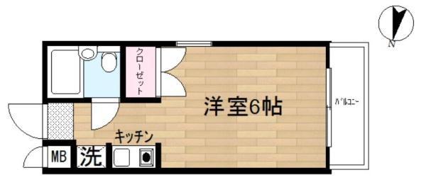 ダイアパレス川崎第3(ワンルーム/2階)の間取り写真