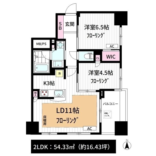 グローベルザ・シティ蔵前(2LDK/8階)の間取り写真