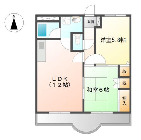 コンフォース(2LDK/1階)の間取り写真