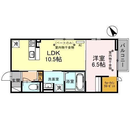 プライム若宮(1LDK/2階)の間取り写真