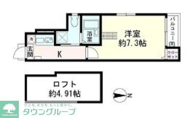マーレ船堀(1K/1階)の間取り写真