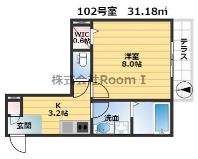 レーヴリゼ新今里・旭化成ヘーベルメゾンHEBEL HAUS(1K/1階)の間取り写真