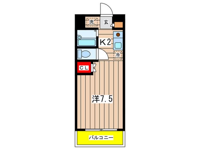 たかせビル(1K/3階)の間取り写真