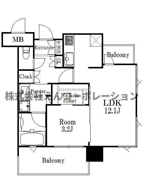 エンクレスト博多PREMIER(1LDK/6階)の間取り写真