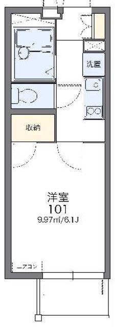 レオパレスすずしろ(1K/2階)の間取り写真