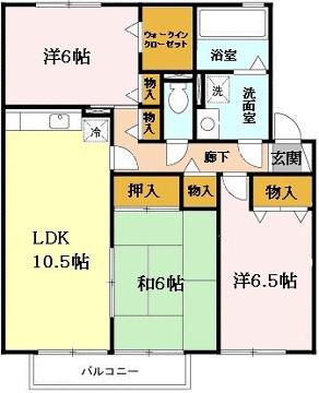 グレイスコート(3LDK/1階)の間取り写真