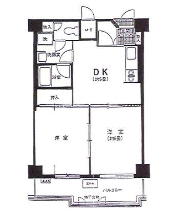 三越ゼームス坂マンション(2DK/4階)の間取り写真