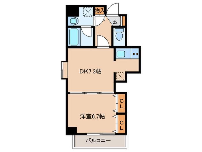 イーストコートヒラノ(1DK/5階)の間取り写真