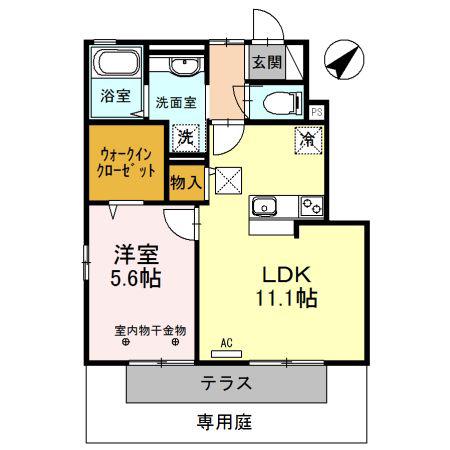 サンサンスクエア(1LDK/1階)の間取り写真