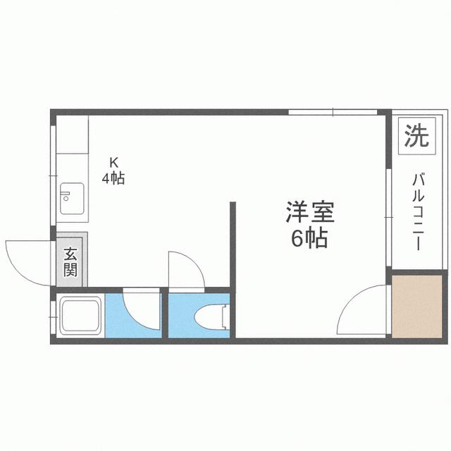 第1ハイマート田中(ワンルーム/1階)の間取り写真