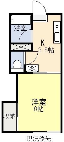 メイブル壱番館(1K/2階)の間取り写真