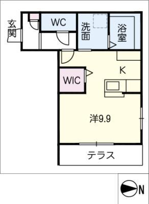 ミルキーウェイ(ワンルーム/1階)の間取り写真