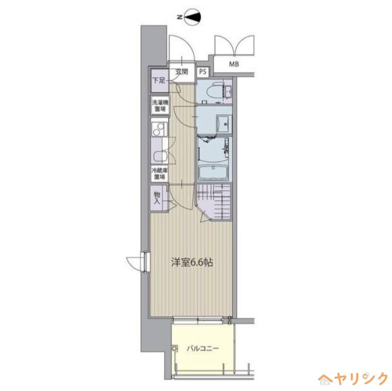 パルティール庄内通(1K/2階)の間取り写真