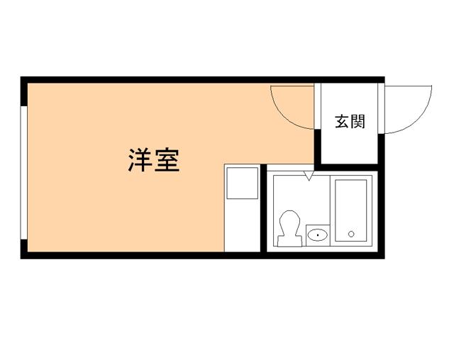 ハイツメモリーB(ワンルーム/1階)の間取り写真