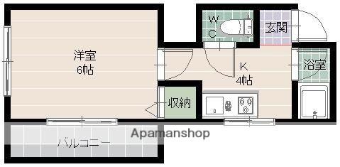 プレジデント地行A(1K/1階)の間取り写真