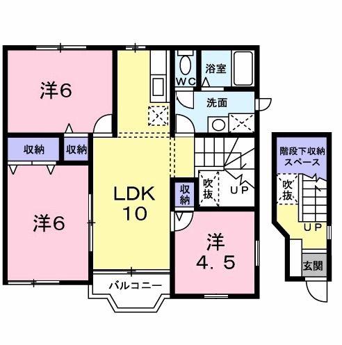 ラ・ルーノ3番館(3LDK/2階)の間取り写真