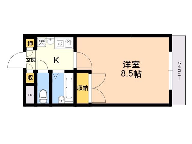 アットホームパレオ(1K/5階)の間取り写真