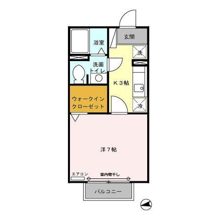 セジュールチャイカ202(1K/2階)の間取り写真