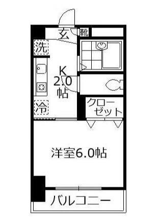 アミュレットナカダ(1K/2階)の間取り写真