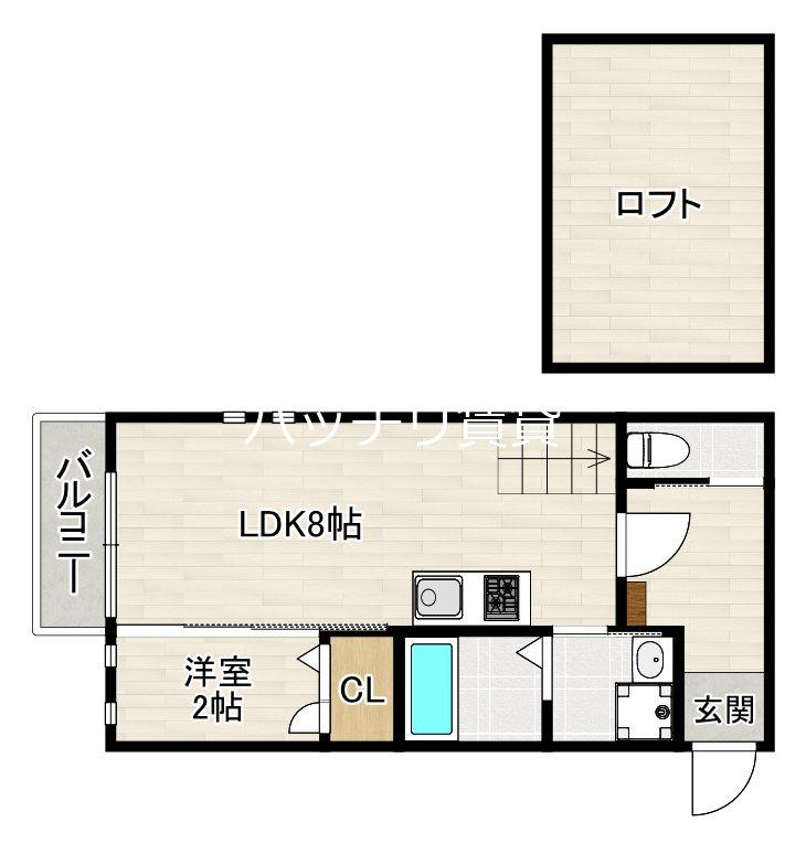 ビータス賀茂参番館(1LDK/1階)の間取り写真
