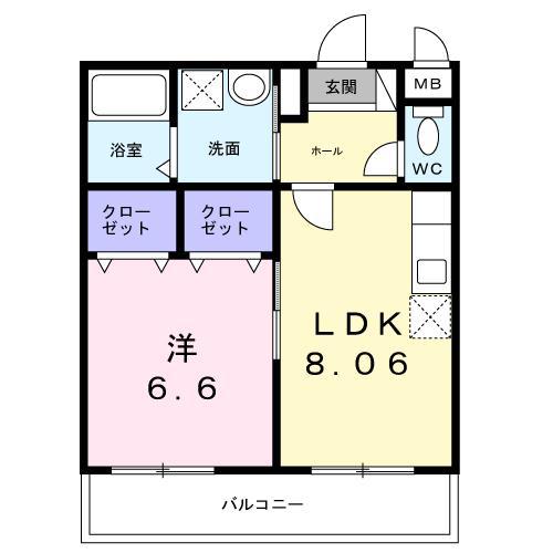 さくらテラス(1LDK/3階)の間取り写真