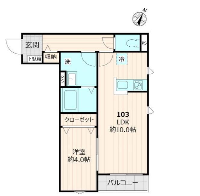 メゾン モン ポワール(1LDK/1階)の間取り写真
