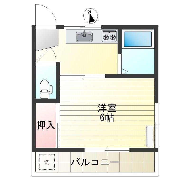 泉ハイツ(1K/2階)の間取り写真