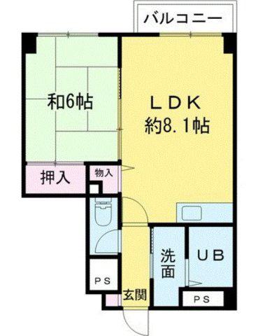 塚本ルミネビル(1LDK/4階)の間取り写真