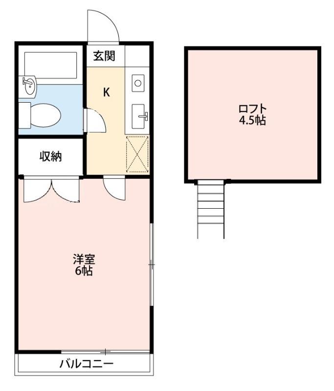 メゾン中尾第7A(ワンルーム/2階)の間取り写真