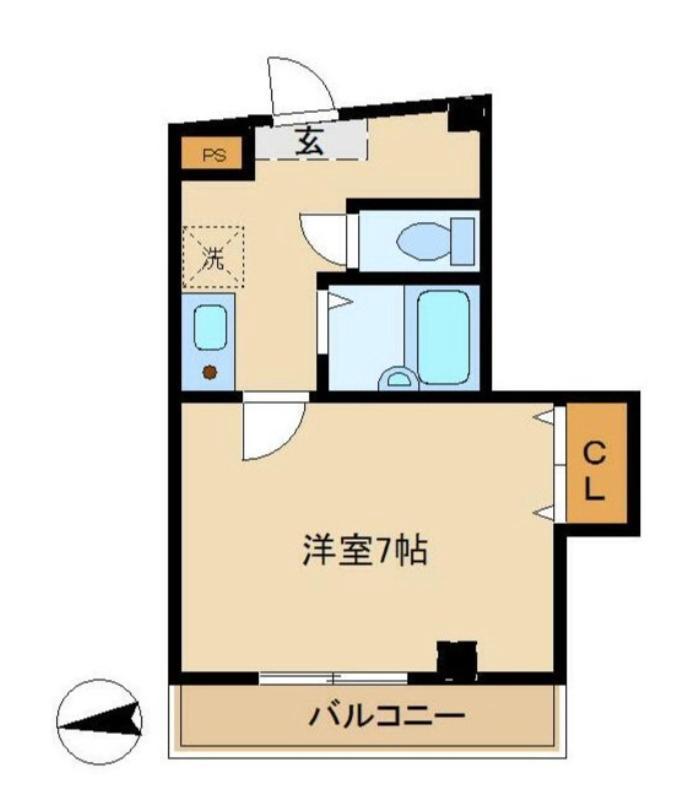 ボヌールフジ(1K/2階)の間取り写真